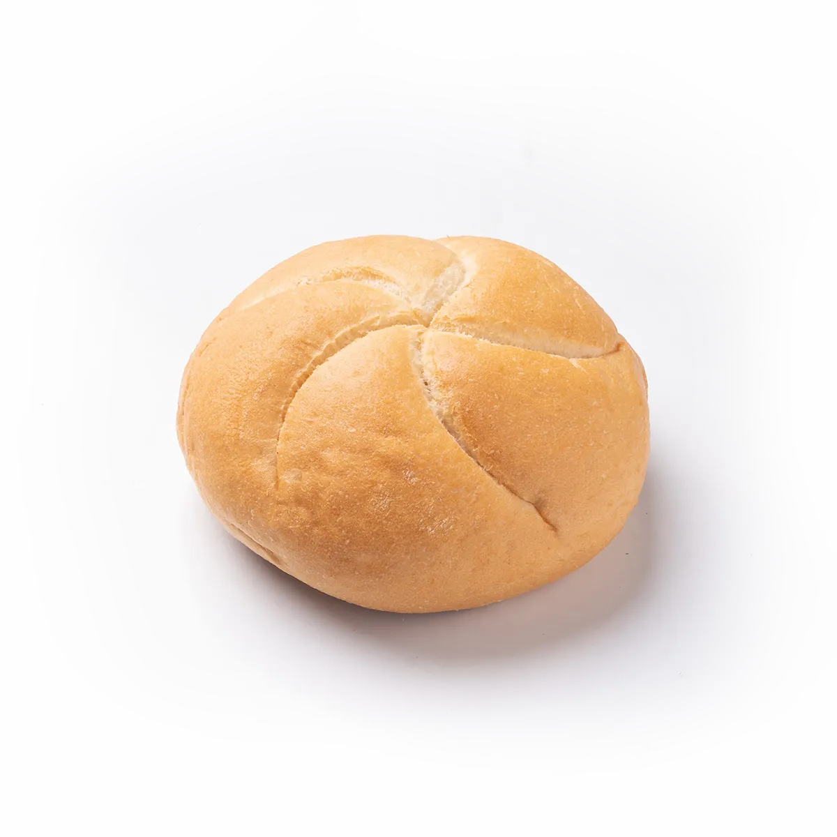 Neutrales Brötchen ohne alles auf weißen Hintergrund