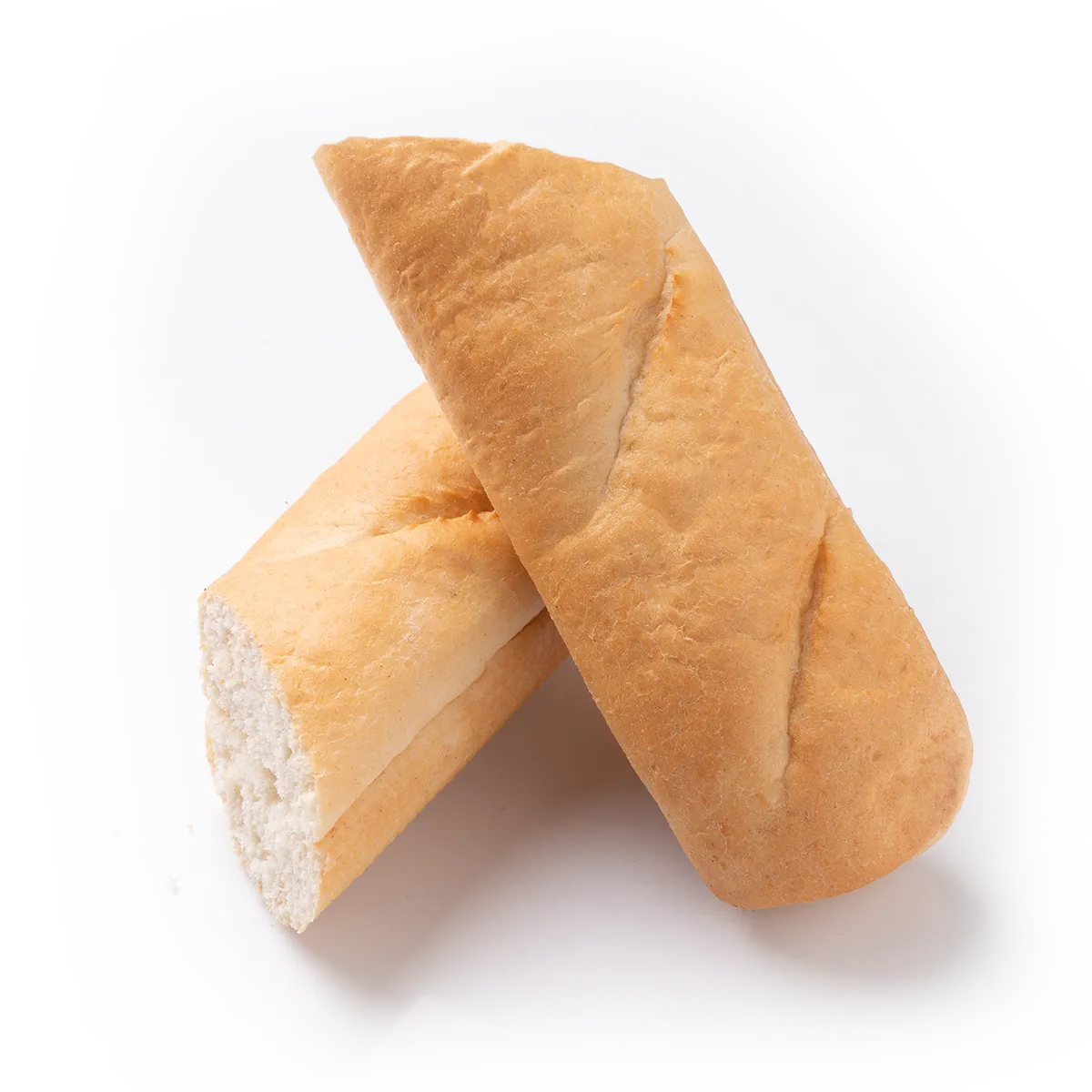 Baguette auf weißen Hintergrund
